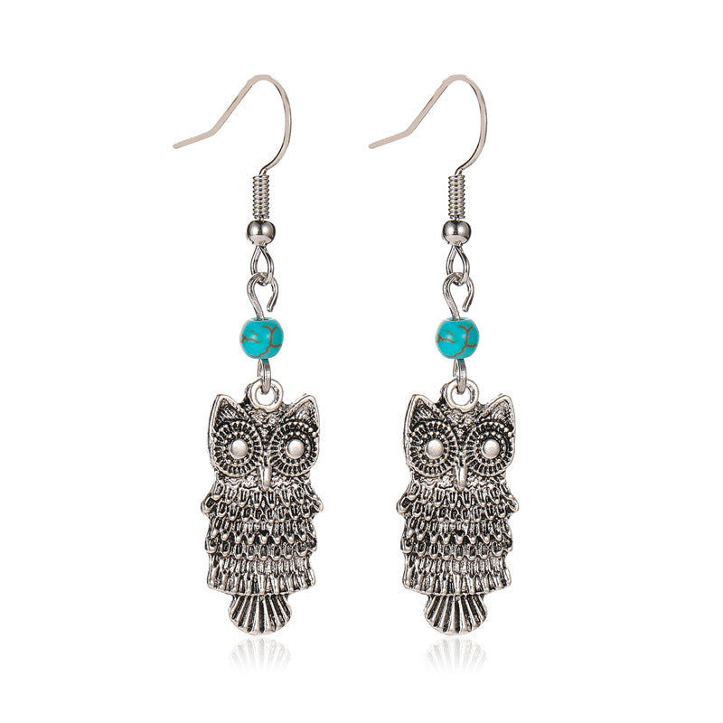 Wholesale Retro Metal Hollow Flower Bohemian Carved Court Style Earrings